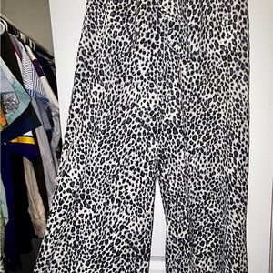 Leopard Print Wide-Leg Pants